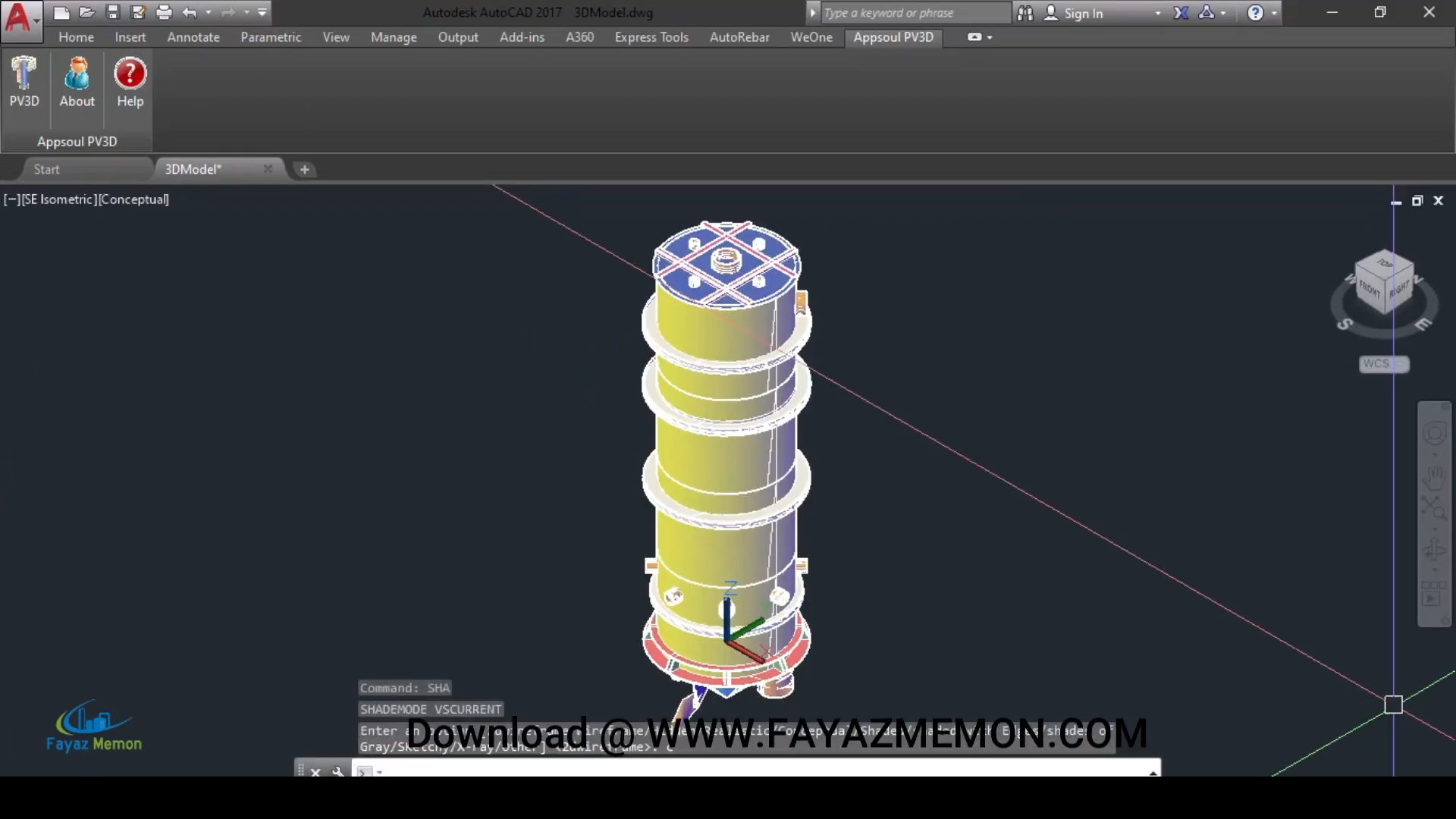 Silo3D model exported to AutoCAD DWG